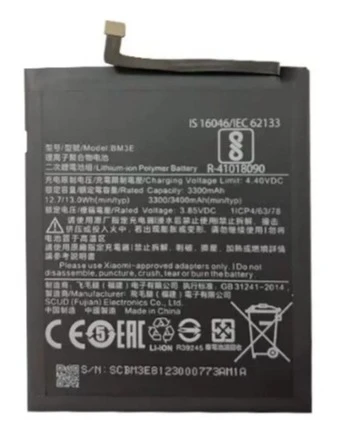 For xiaomi 8 rear fingerprint hole new mobile phone battery bm3e 3400mah