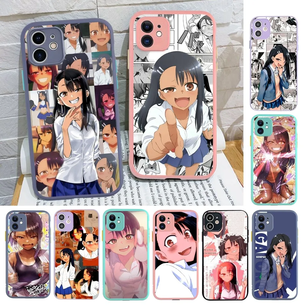 Nagatoro San Anime Phone Case for iPhone 14 11 12 13 Mini Pro Max 8 7 Plus X XR XS MAX Translucent Matte Cover