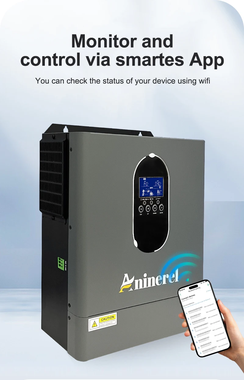 Aninerel 4.2KW 24V NEW 110-120V Hybrid Solar Inverter household Pure Sine Wave Inverter built-in 120A MPPT Charge Controller view 3