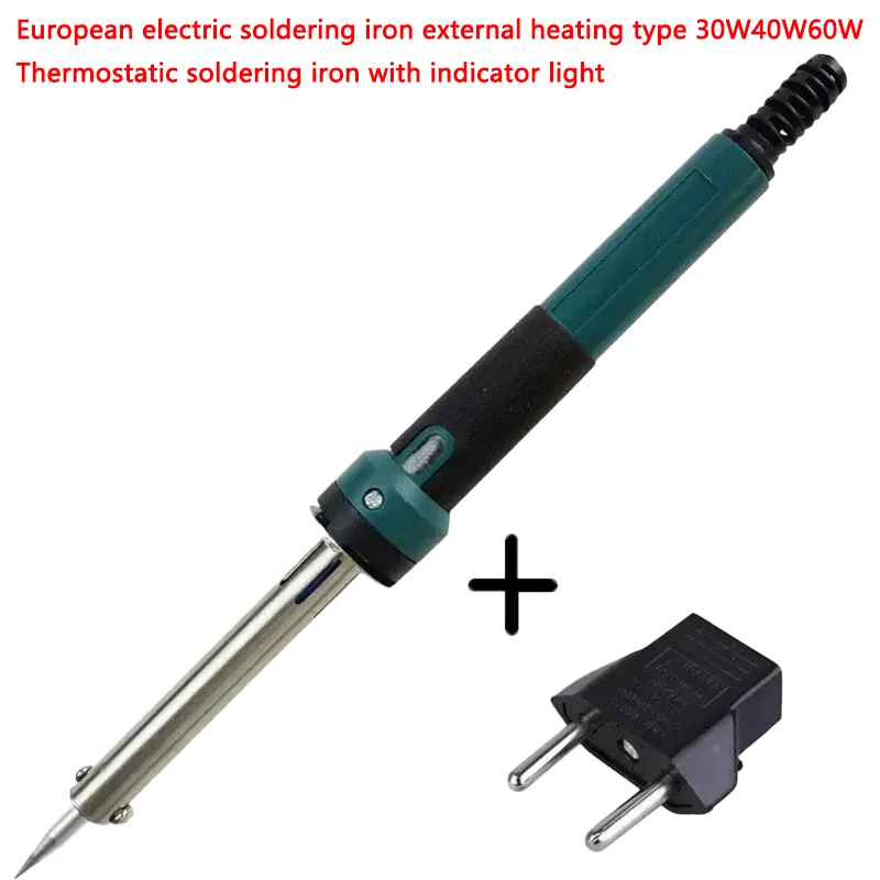 Электрический паяльник с европейским датчиком, тип наружного нагрева 30W40W60W, паяльник с постоянной температурой и индикатором