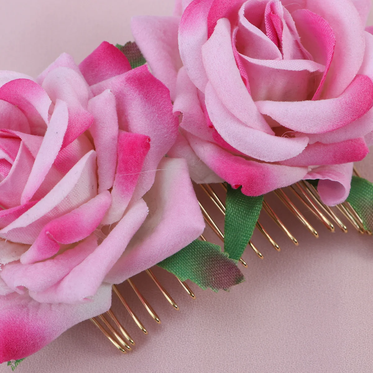 

Rose Flower Hair Comb Pink Floral Hair Accessory Elegant Bridal Headpiece Suitable for Wedding Party Floral Comb