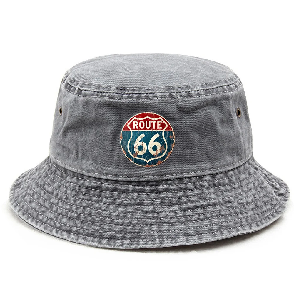 One Fishing Hat, Route 66 Distressed Caps for Men, Timeless Caps for Women, Trendy Bucket Hats, Presents for Women, Collapsible