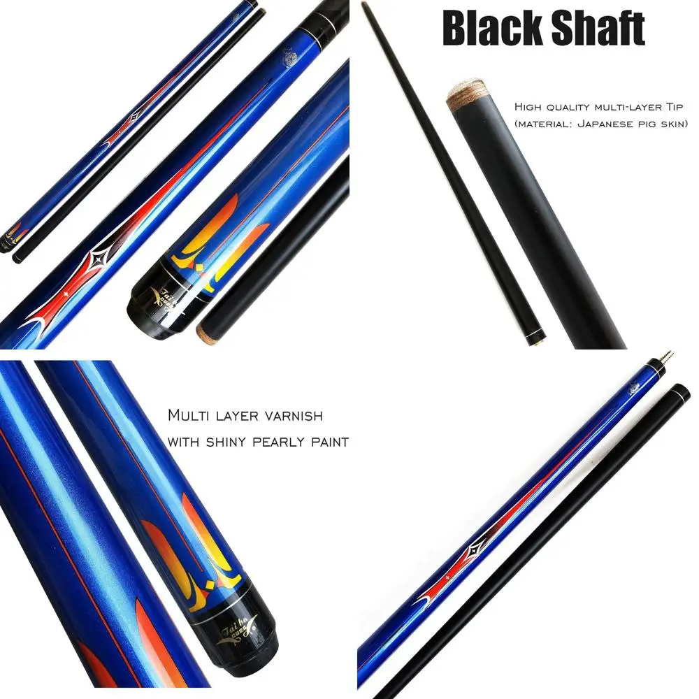 

Юниорский бильярдный кий из 2 частей с наконечником 13 мм, длина 48, клен из твердой древесины, 18-19 унций, варианты синего или черного цвета