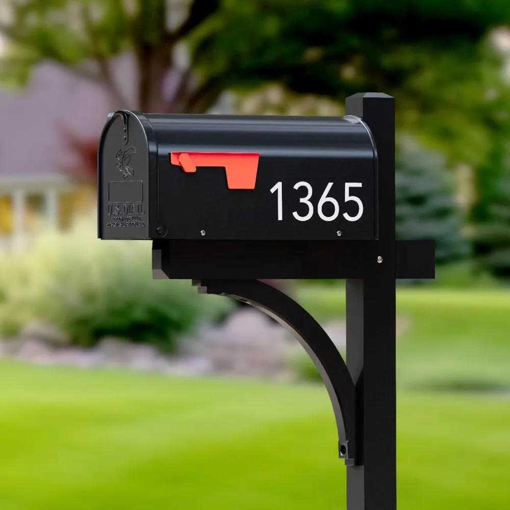 The Glenbrook Aluminum Mailbox Post - Complete System with Steel Mailbox and Aluminum Post Included