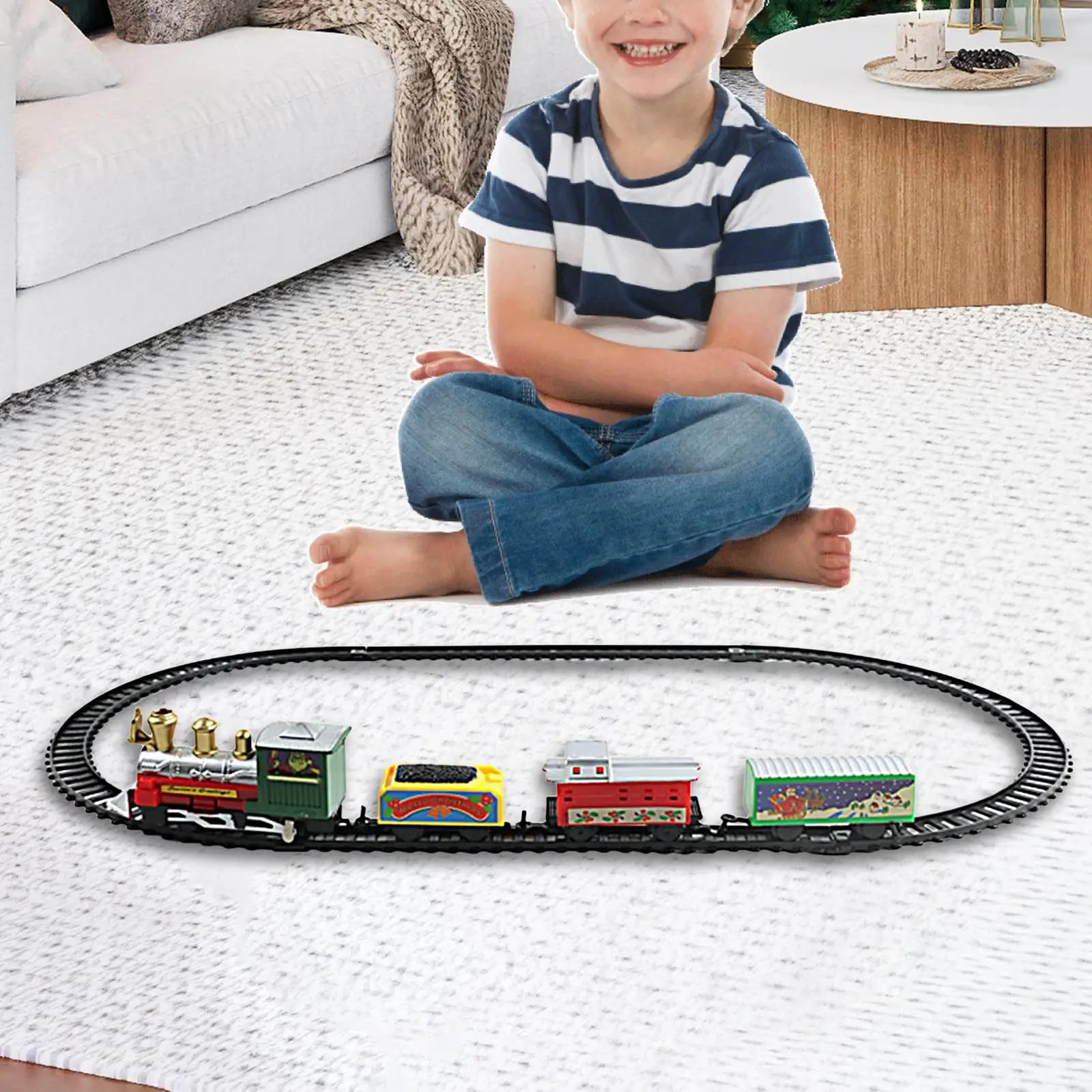 Christmas Electric Train Toy, Kid Train Playset Toy for Preschool 4~7 Children