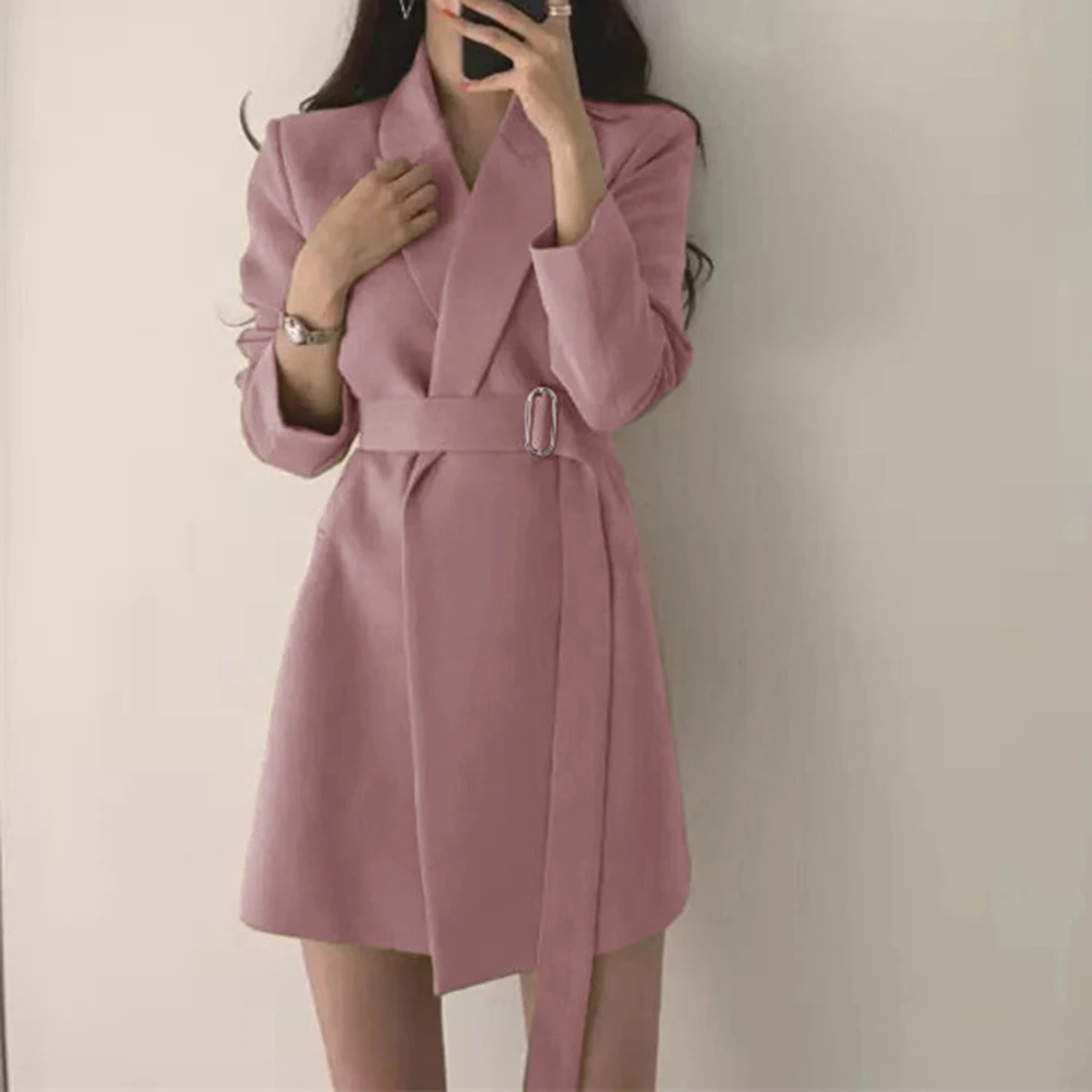 

Повседневная куртка с поясом и лацканами, элегантный блейзер, новинка, повседневная одежда, модный дизайн для повседневной носки