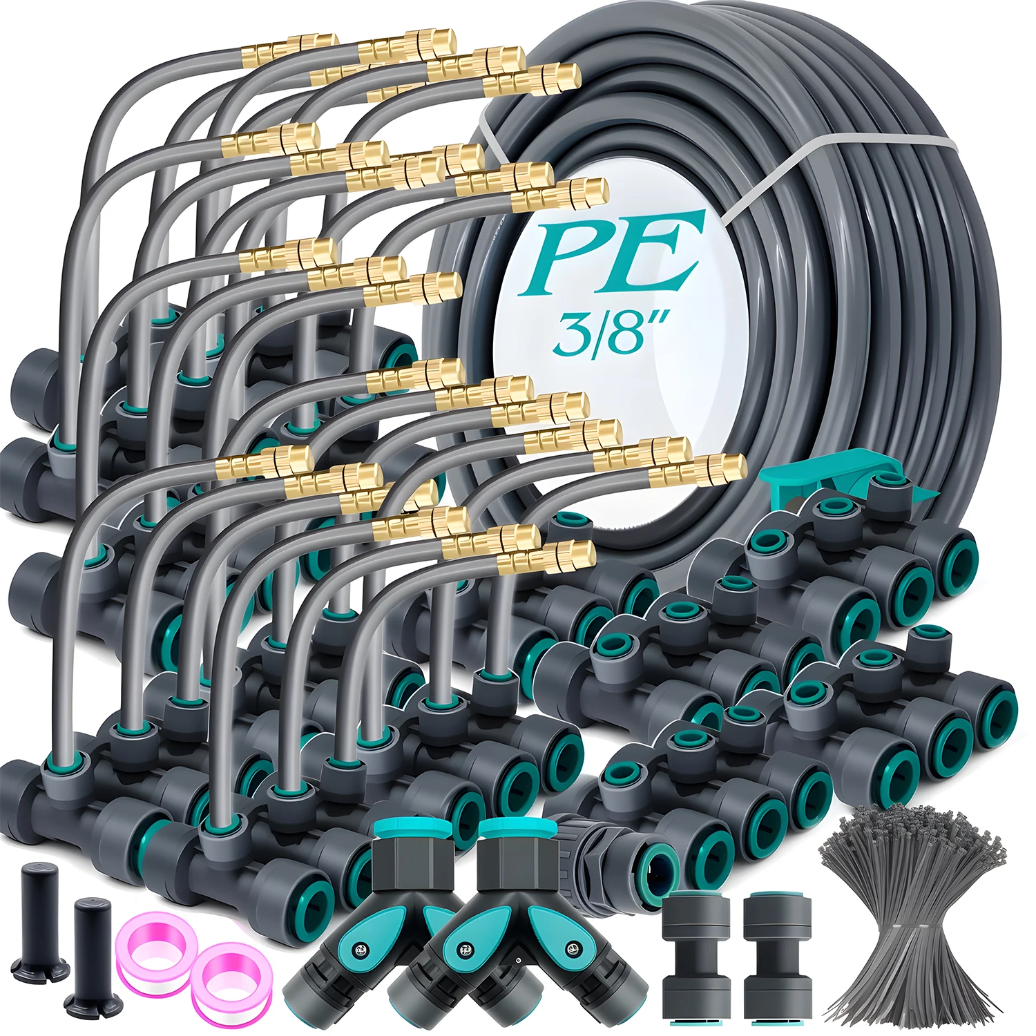 kit-de-pulverizacao-ajustavel-de-latao-flexivel-cinza-3-8-mangueira-pe-conexao-rapida-nebulizacao-resfriamento-sistema-de-rega-para-jardim