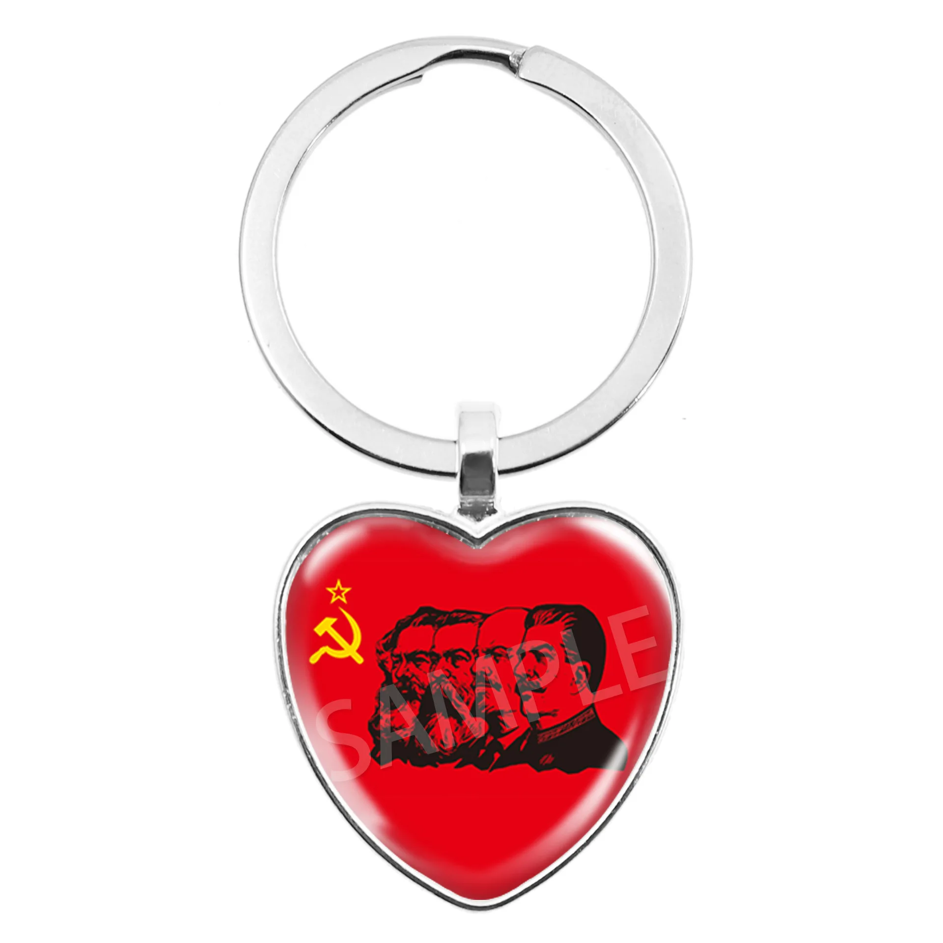 ussr keychain USSR Soviet Badges Sickle Hammer Keychain CCCP Russia Emblem Communism Sign Top Grade Pendant Key Rings For Friend