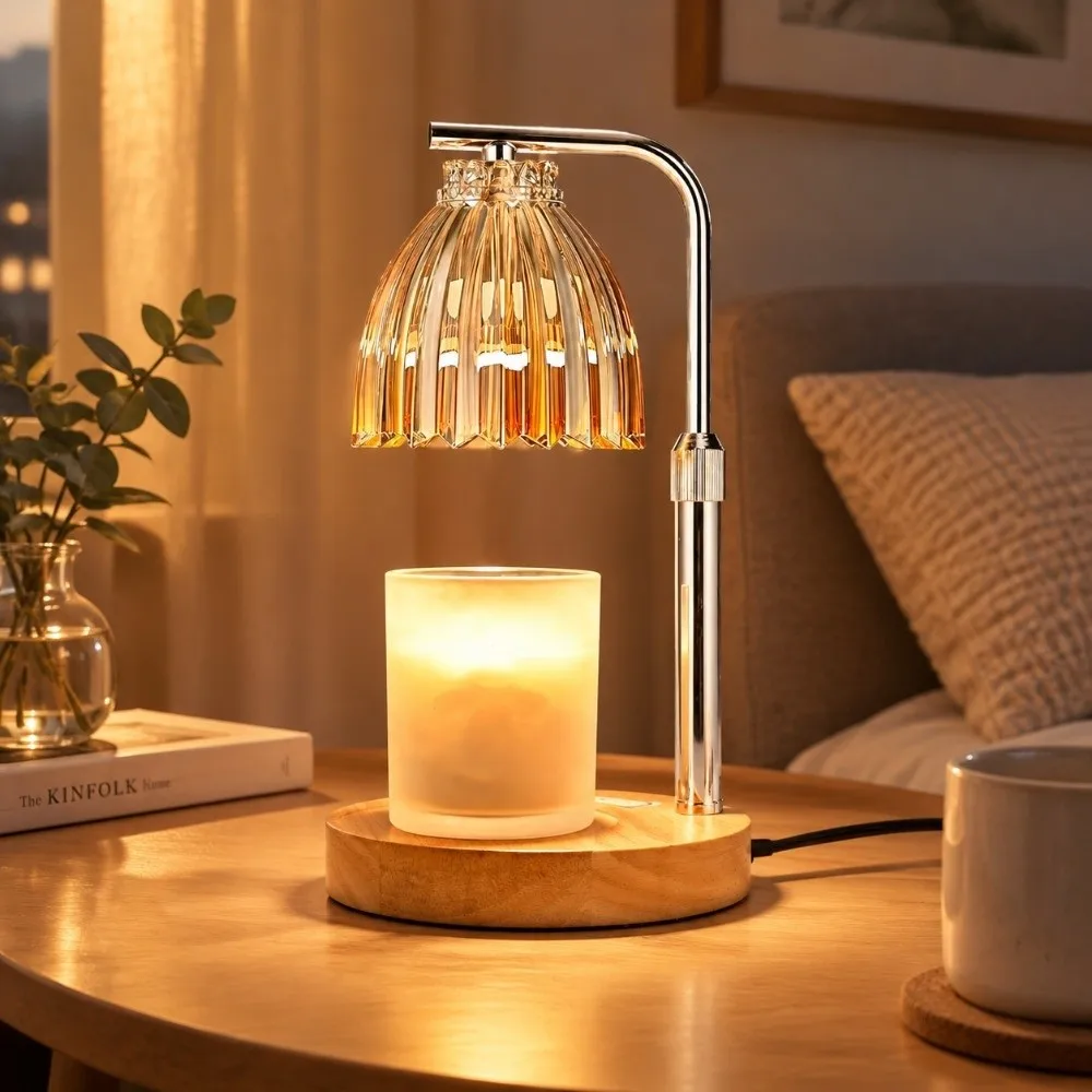 Creative Adjustable Height Aromatherapy Lamp Vintage 4 Speed Wax Warmer Lamp Timer Scented Candle Melter Home Decor