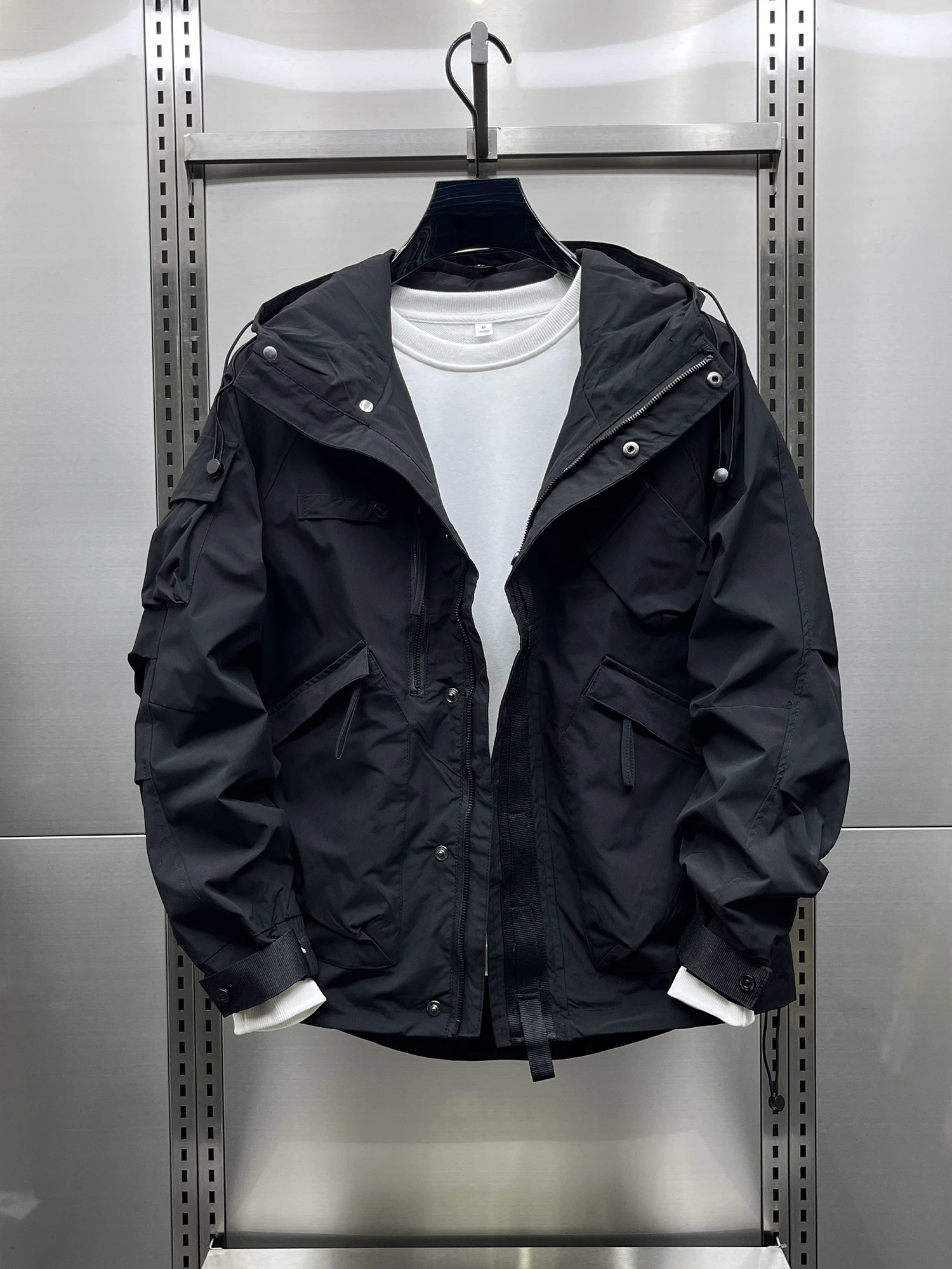 

American Sle Outdoor Hooded Jaet Men's Autumn New Loose Multi-ket Design Workwear Jaet Trendy Brand Youth ular