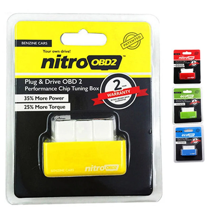 Nitro OBD2 EcoOBD2 15% Fuel Save More Power ECU Chip Tuning Box Plug Driver Nitro OBD2 Eco OBD2 For Benzine Car 4 Colors