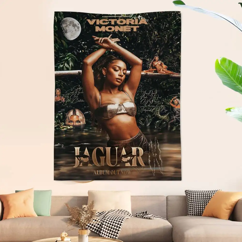 Singer Victoria Monét Cartoon Tapestry Wall Hanging Decoration Household Home Decor