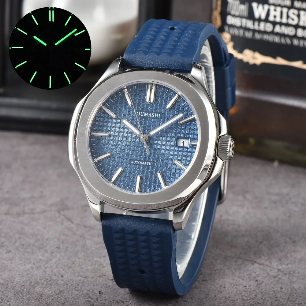 40mm NH35/NH70 relógio automático esportivo masculino com pulseira de borracha de movimento japonês genuíno NH35/NH70 5167A-001 pode personalizar o logotipo