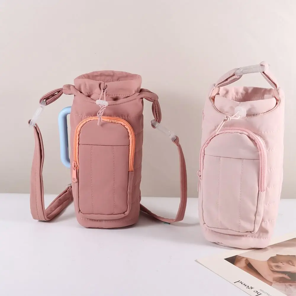 Water-resistant Water Bottle Holder Bag with Strap Portable Insulating Cup Sleeve Large Capacity Sling Purses for Outdoor Sports