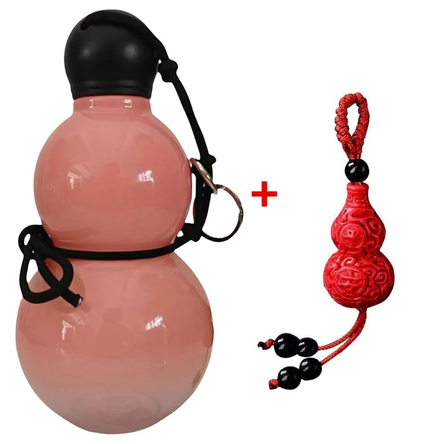Black Myth Monkey King Gourd Water Bottle - 800ml (30oz) Chinese Retro Style Bottle With Strap, Red