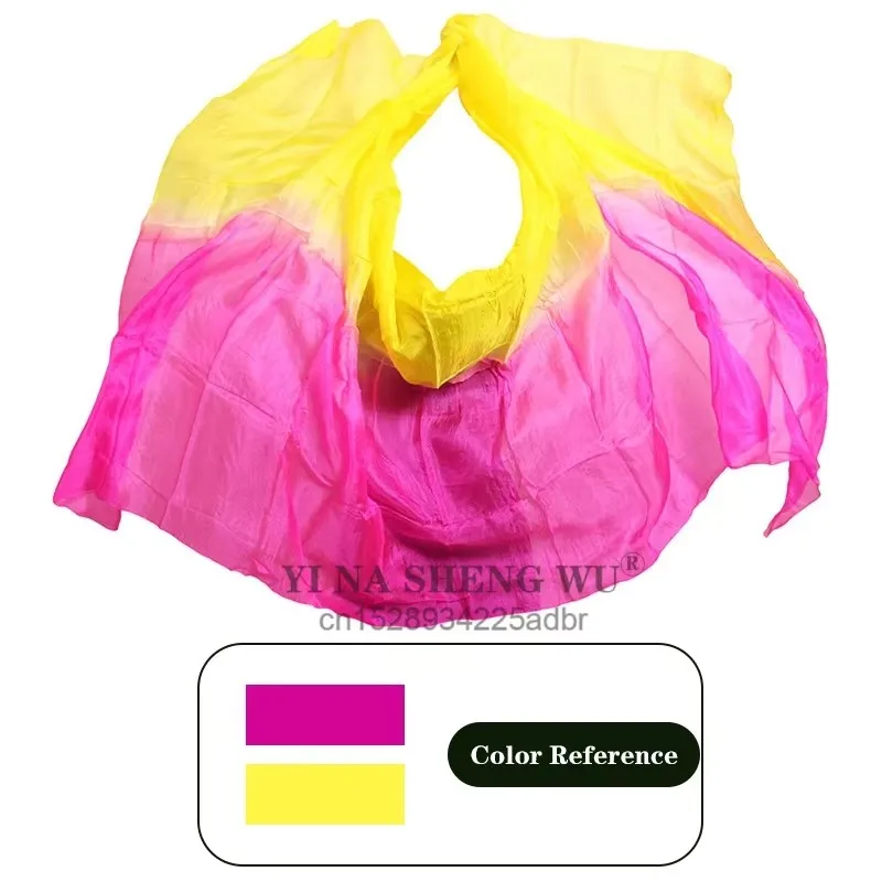 100% xale de seda para dança do ventre xales dança do ventre lenços de véu de seda rosto personalizado lenço lançado cor gradiente branco laranja