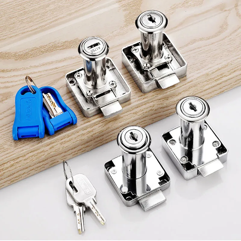 

1PCS Old Style Office Drawer Lock Furniture Cabinet Lock Accessories Extended Double Door Counter Diagonal Tongue Lock Hardware