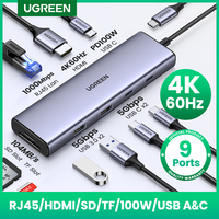 UGREEN USB C HUB 4K60Hz HDMI Adapter USB C to USB3.0 PD100W SD&TF for MacBook Pro Air Laptop Type C 3.1 Splitter Docking Station