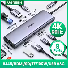 4K60Hz Hdmi Adapter For Macbook Pro, Usb C Docking Station With Pd100Wcharging.