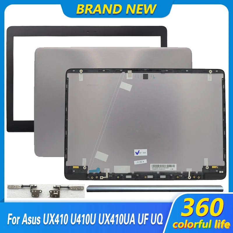 아수스 UX410 U410U UX410UA UF UQ U4000U 노트북용 정품 스크린 백 커버 전면 베젤 경첩, LCD 탑 케이스 쉘 실버 그레이 14