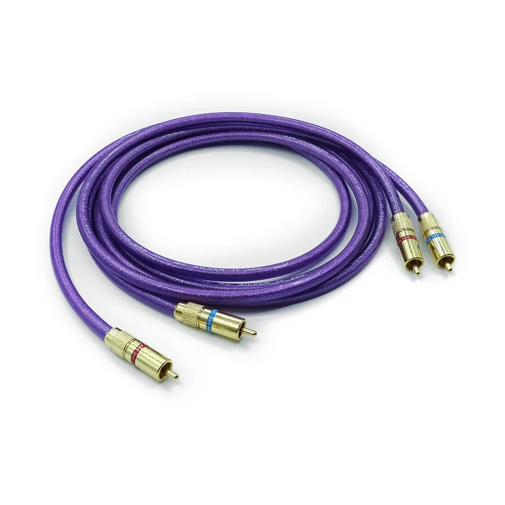 زوج جديد عالي الجودة من فان دن هول MC-SILVER IT 65 RCA كابل ربط الصوت مع قابس RCA مطلي بالذهب