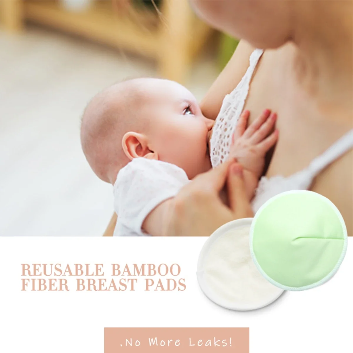 Washable Natural Fiber Nursing Pads 3D Bowl-Shaped Anti-Leak Nursing Pads Breathable and Waterproof Bra Pads