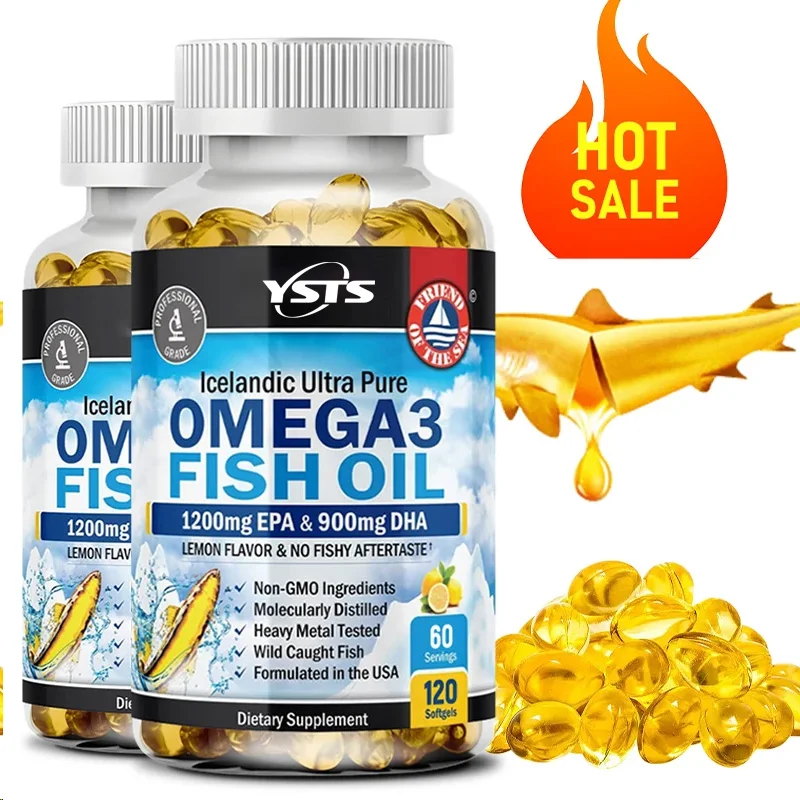3 Fish Oil Supplement - With Epa & Dha - Supports Heart And Brain 3 Fatty Acids 120 Capsules