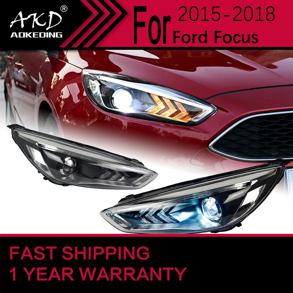 

Car Lights for Ford Focus LED Headlight 2015-2018 Focus Head Lamp Drl Projector Lens Automotive Accessories