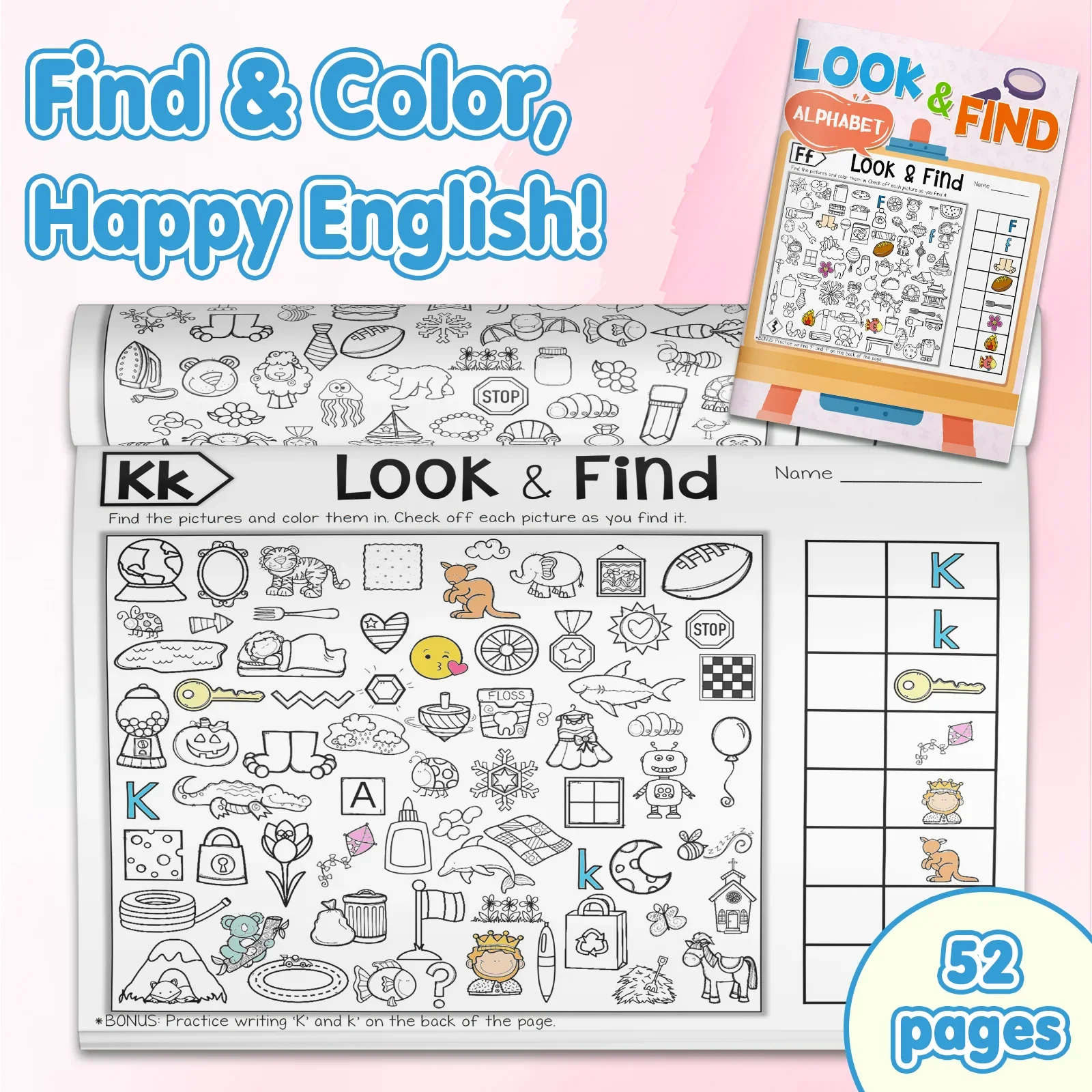 Kids Shape Coloring Workbook, Fun Cartoon Patterns, Preschool Drawing Activity Book, Improve Children's Hands-on Ability