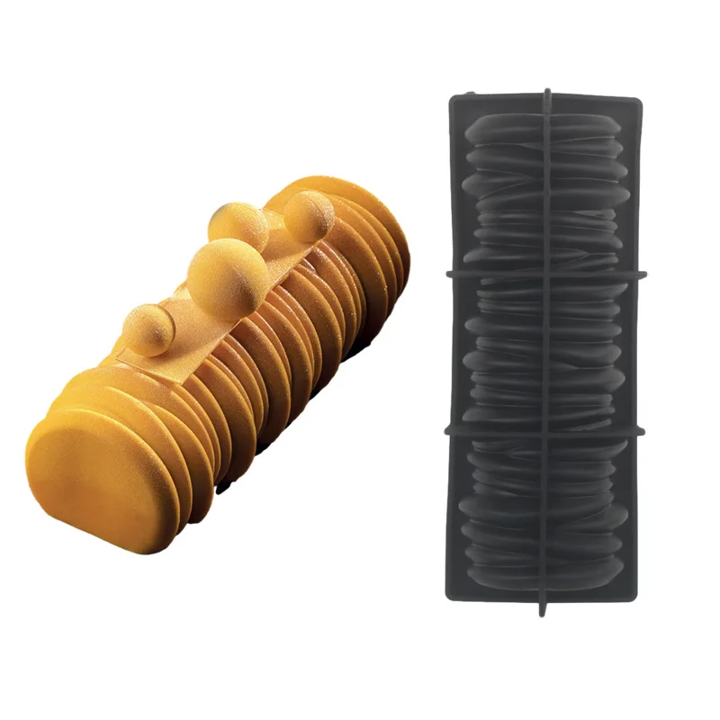 3D Christmas Yule Log Silicone Molds for Baking Mousse Dessert Soft Chocolate Pastry Baking Pan Tool moule buche de noël