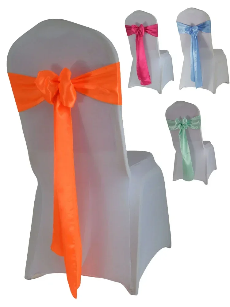 Pack of 50 Satin Chair Sashes For Wedding Chairs Decoration Royal Blue/Red Christmas Birthday Baby Showers Banquets Sash view 2
