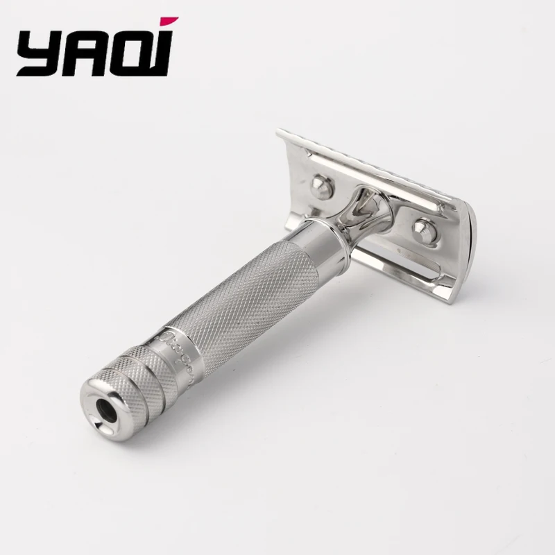 Yaqi Diagonal Slant Stainless Steel Safety Razor Featuring an Angled Blade Ramp for Effortless Hair Removal