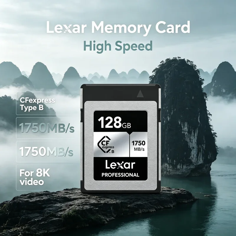 Lexar CFexpress Type B Memory Card 512GB Storage Card 128GB 256GB Read 1750MB/s CF express Type B Card For 8K Video