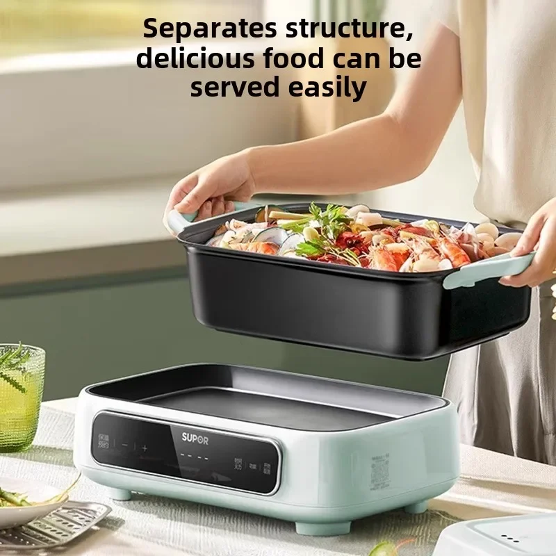 

Intelligent Multifunctional Cooking Pot Split Electric Hot Pot Steamer Cooking Pot Fried Grilled, Stewed Integrated Grilled Fish
