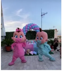 2 pezzi vendita calda per adulti sia per neonato che per ragazza Costume da mascotte vestito operato di natale Costume da mascotte Set di cartoni animati