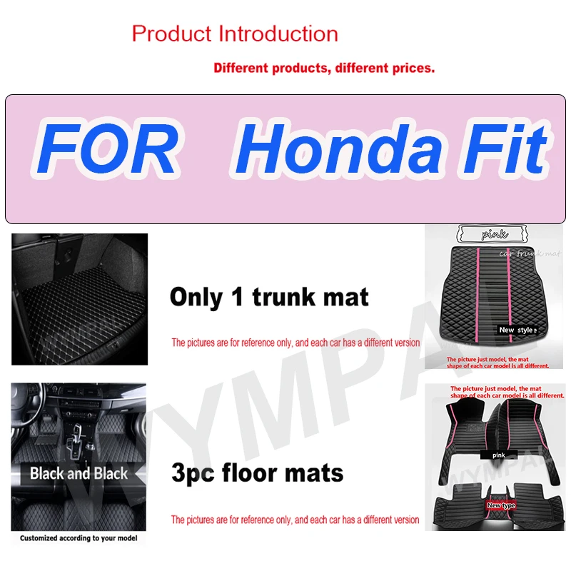 

LUXURY Custom Artificial Leather Car Floor Mat For Honda Fit 2008 2009 2010 2011 2012 2013 Protect Your Vehicle's Interior