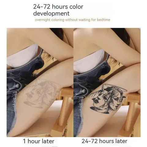 Nya Blomma Arm Fe Ört Tatueringsklistermärken Ben Semi-permanent Falsk Tatuering Män Kvinnor Vattentät Långvarig Tillfällig Tatuering 10 best sales örttatuering - №3