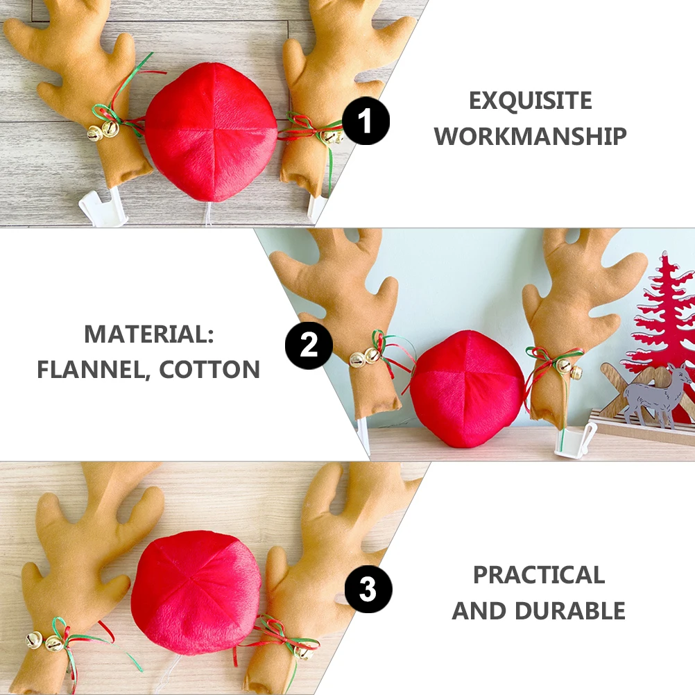 

Christmas Antler Decorations Car Antlers Accessories Cotton Reindeer Man Exterior