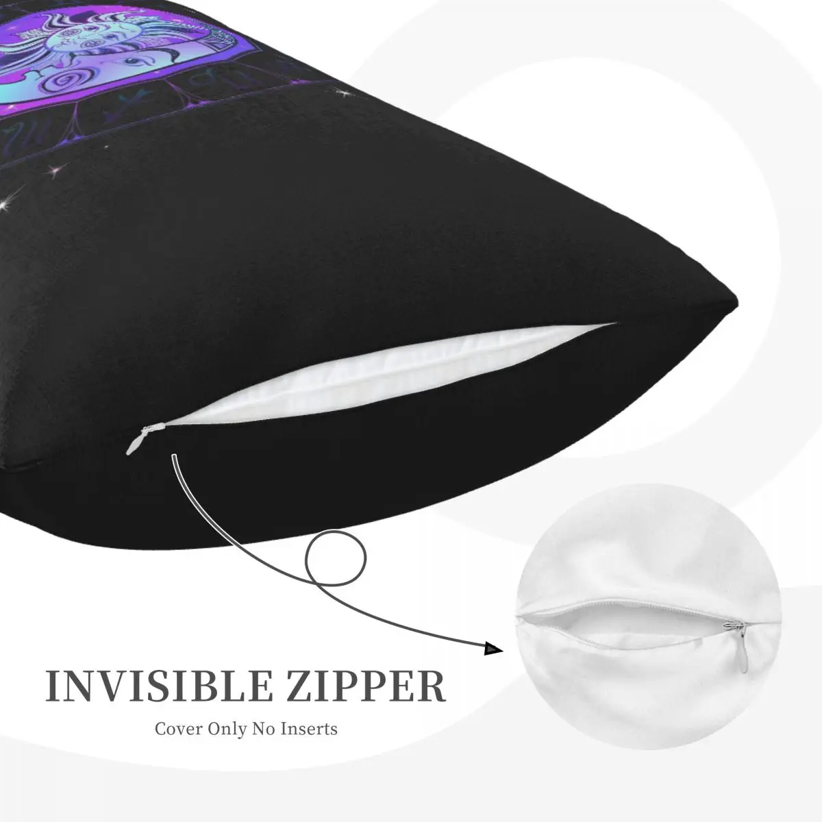 Zodiac Wheel Space Purple Rectangle Pillowcase Cushion Cover Decor Bedroom Bed Home Comfort Throw Pillow