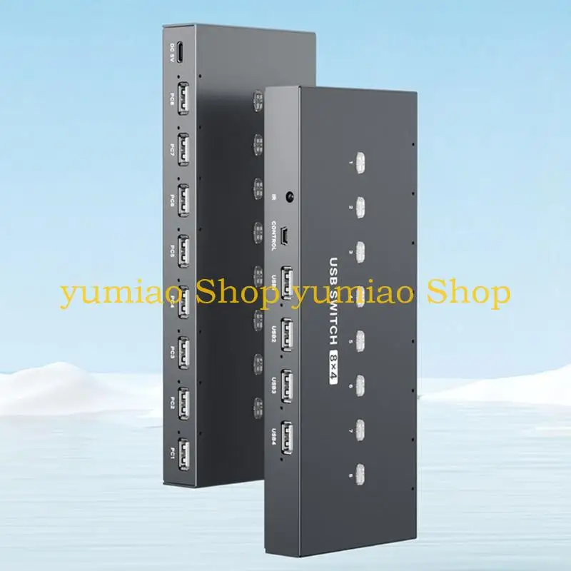 587B USB Manual Print Sharing Device Eight Computers Share 4 USB Device for Keyboards Mouse USB Flash Drive Printer