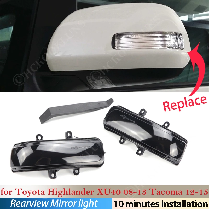 

LED Dynamic Turn Signal Blinker Sequential Side Mirror Indicator Light for Toyota Highlander XU40 2008-2013 Tacoma 2012-2015 Car