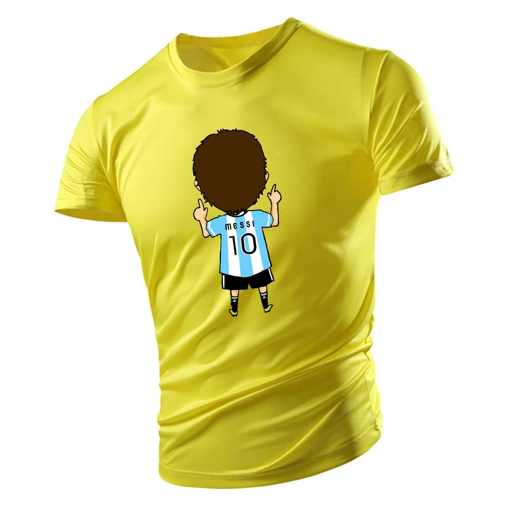 Young men's cartoon 2d10 printed outdoor short-sleeved football clothes summer loose casual T-shirt tops men's wear