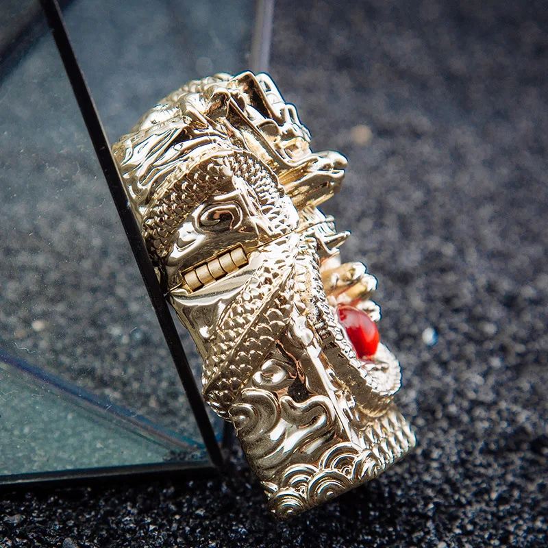 Tianlong Hollow ZORRO  Lighter Armor Carved Dragon Pearl Windproof Gift Option Wholesale KJ1001