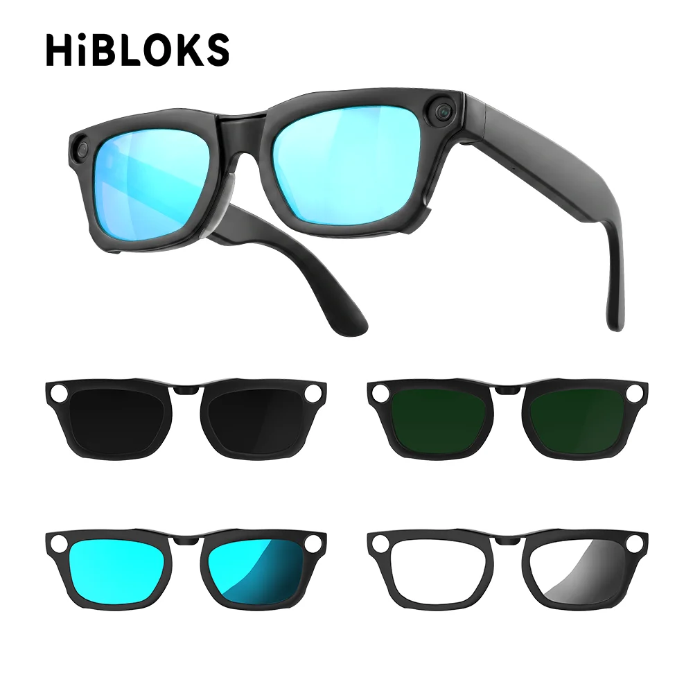 HIBLOKE Clip For Ray-Ban Meta Blayzer RW7001 50-19 Standard Smart Glasses Accessories Matte Polarized Clip Sunglasses Lenses