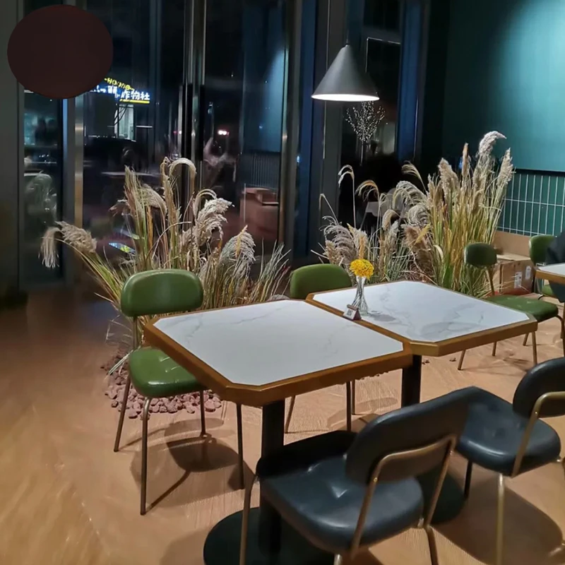 

Retro Store Cafe Dining Tables Combination Rock Slab Wooden Bistro Square Dining Tables Mesa Comedor Restaurant Furniture QF50DT