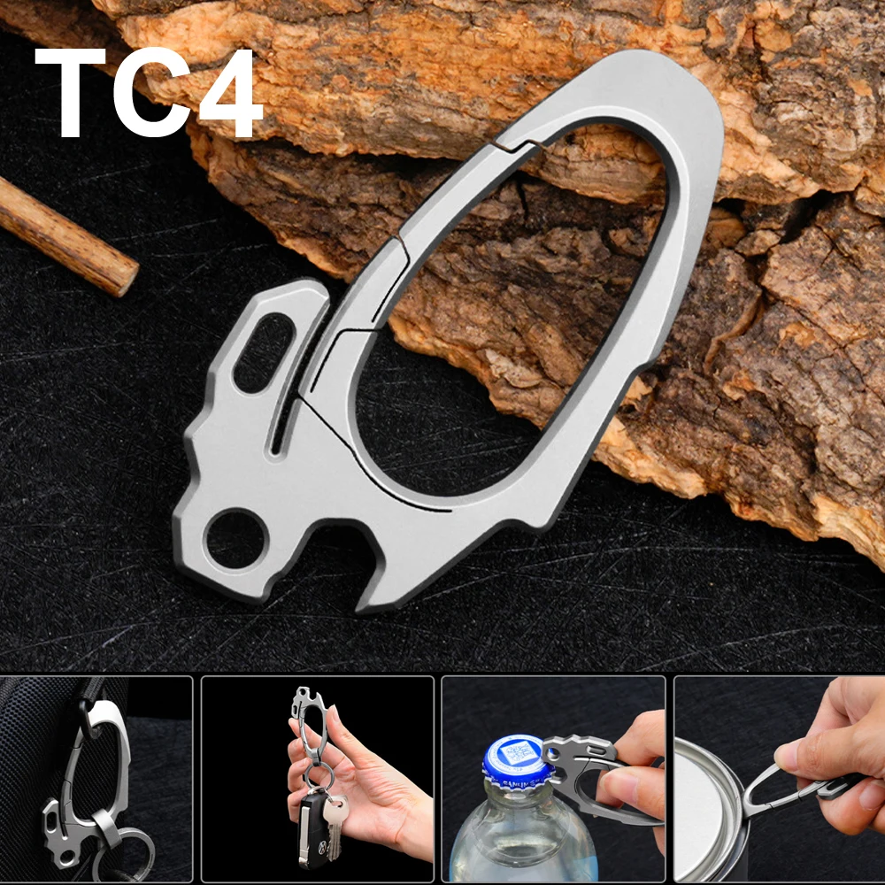 

Titanium alloy TC4 Multifunctional Keychain, Pry Bar Bottle Opener, Hexagonal Wrench Portable Outdoor EDC Small Tool,A1590