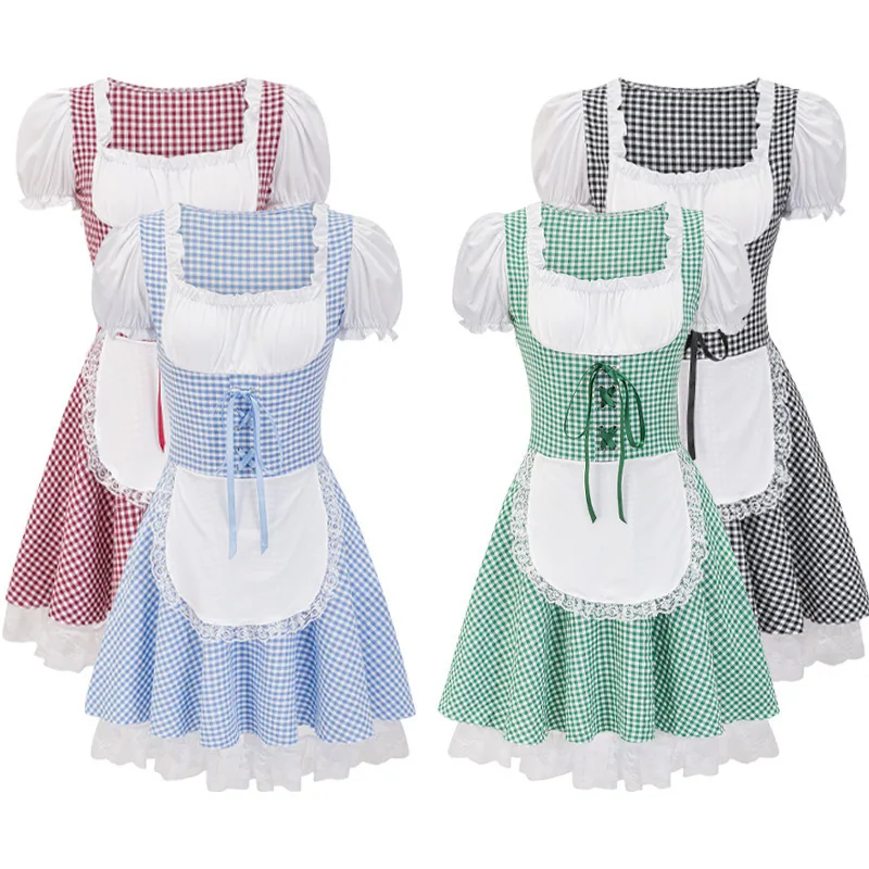 

Хэллоуин плед Dr баварский фестиваль пива горничная orm Barmaid костюм ретро клетчатый дизайн летнее новое поступление женская одежда