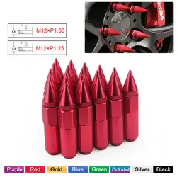 Universal Racing Wheel Lug Nuts 20Pcs 60mm Extended Spiked Aluminum Nuts 12x1.5 /12x1.25 for Car RimsRacing Parts