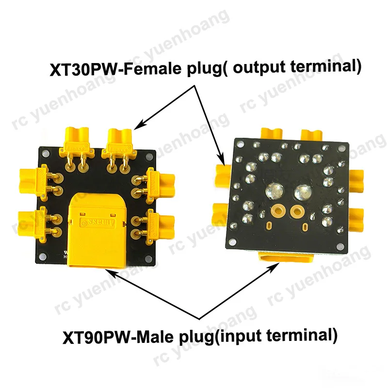 1 Uds XT30PW-placa de distribución de energía hembra gran corriente XT60/XT90PW-M entrada de enchufe placa paralela módulo PDB para Dron/Robot RC