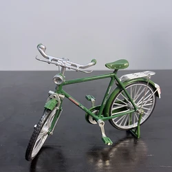 1:10 Model Alloy Retro Bike Diecast Decoration Model Metal Toy Man Green Bicycle Simulation Collection Gifts Toys